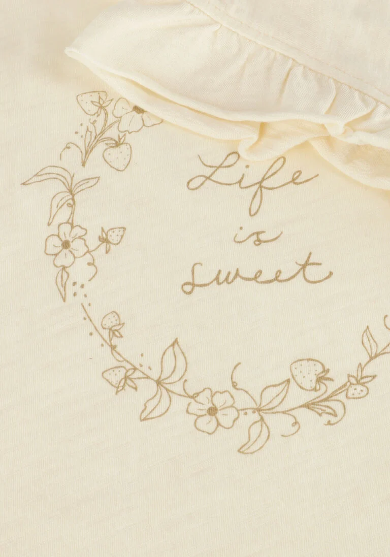 RYLEE + CRU ecru rylee + cru t-shirt ruffled tank life is sweet