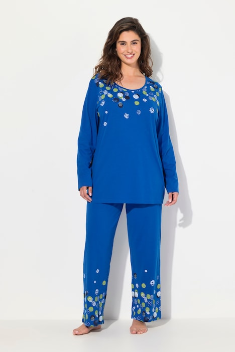 Pyjama, Punkte, Rundhals, Langarm