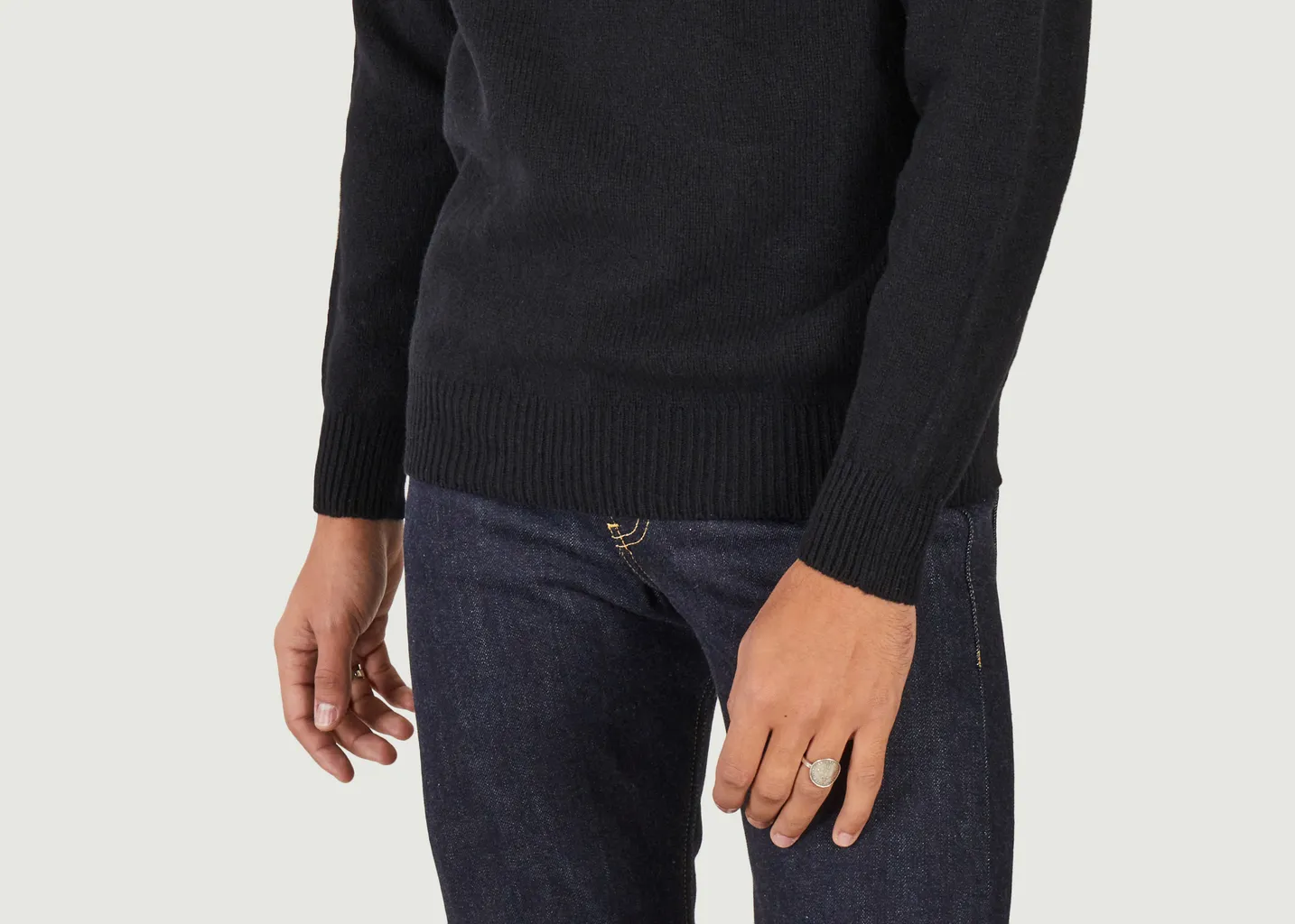 Pull uni en laine d'agneau Sunspel