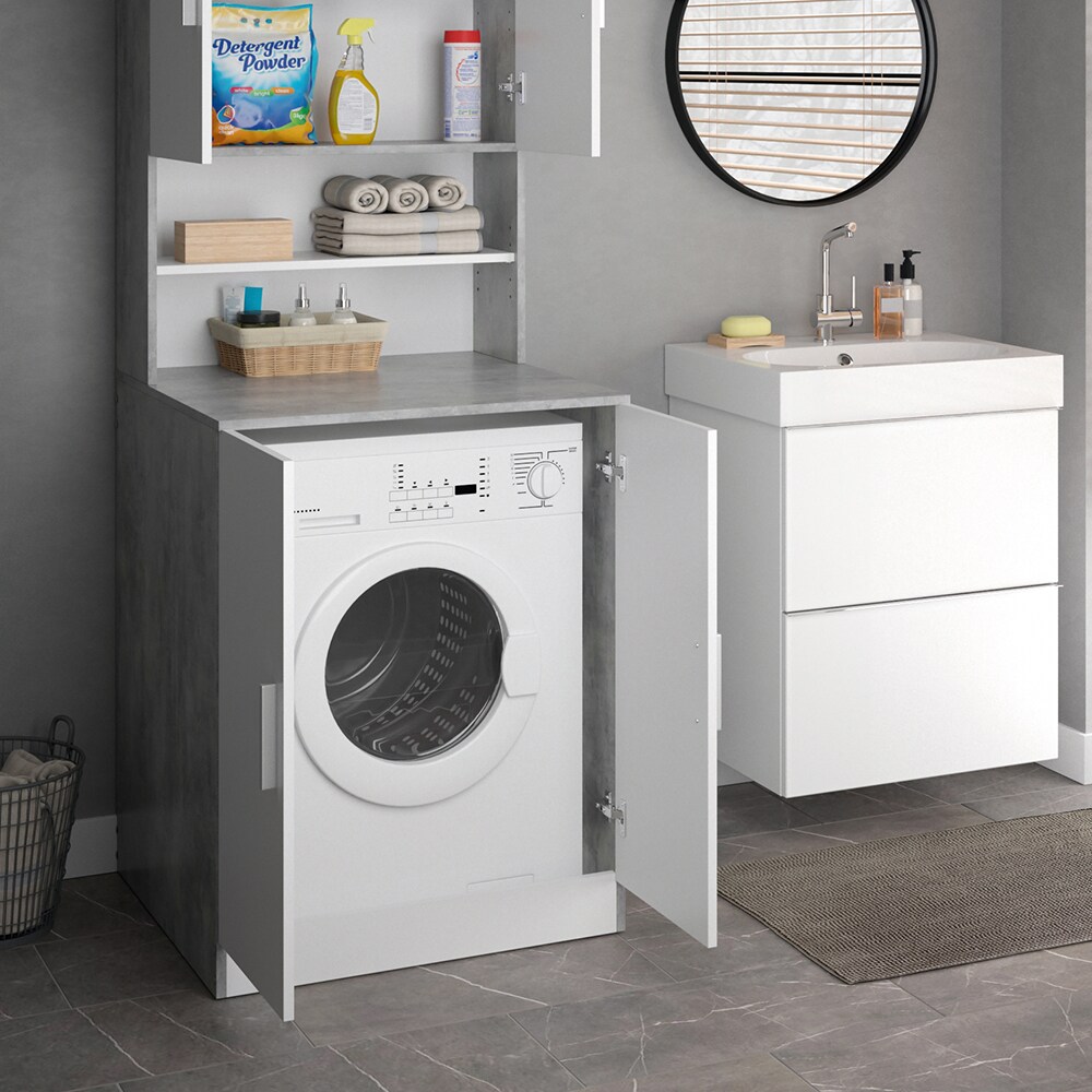 Vicco Waschmaschinenschrank Badschrank Hochschrank Liana beton Badregal Überbau