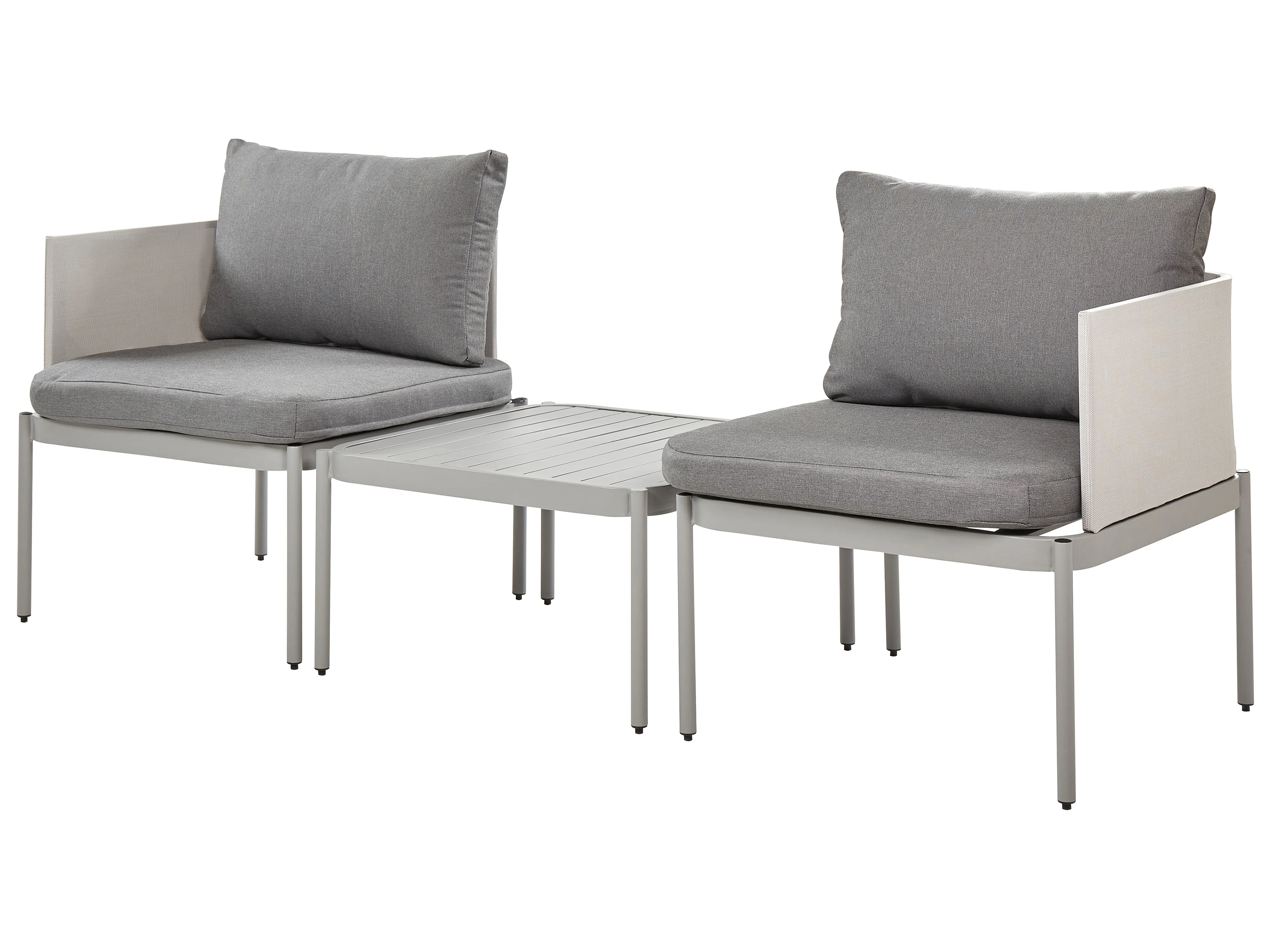Loungeset met tafel 2-zits TERRACINA Metaal Lichtgrijs