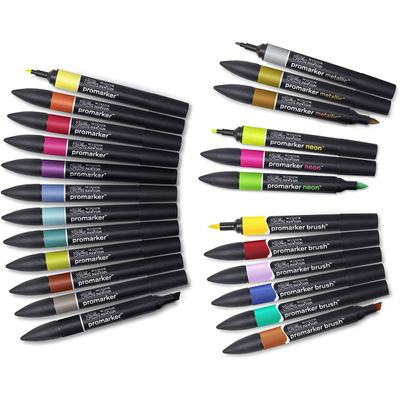 ProMarker - Pack de 25 marqueurs - mix brush metallic neon