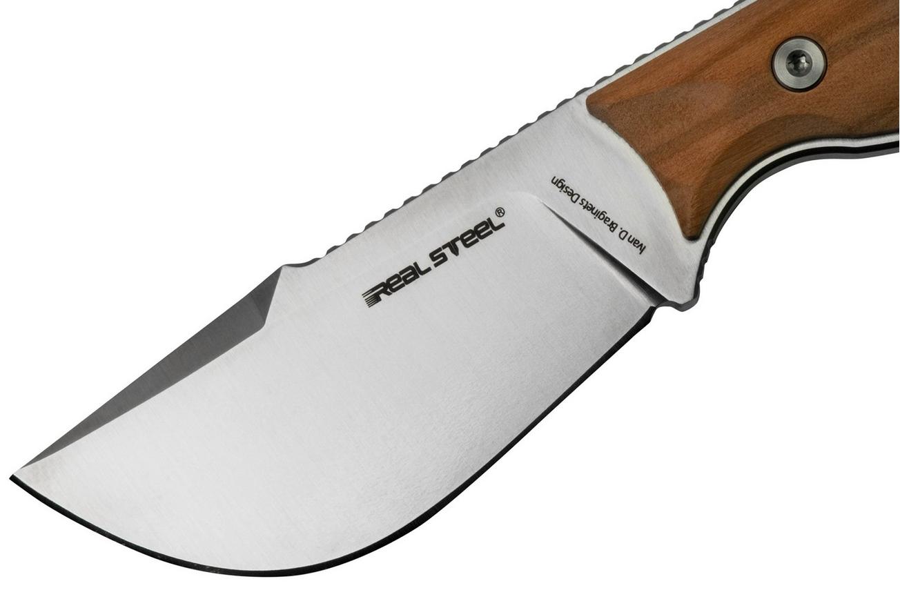Real Steel Furrier Skinner Olive Wood 3611W vaststaand mes, Ivan Braginets design