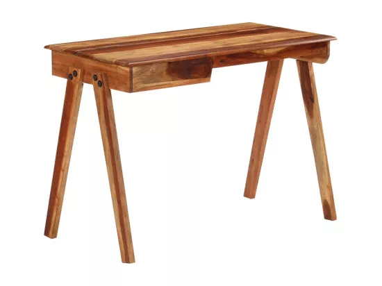 Bureau avec tiroir 110x50x77 cm bois d'acacia massif