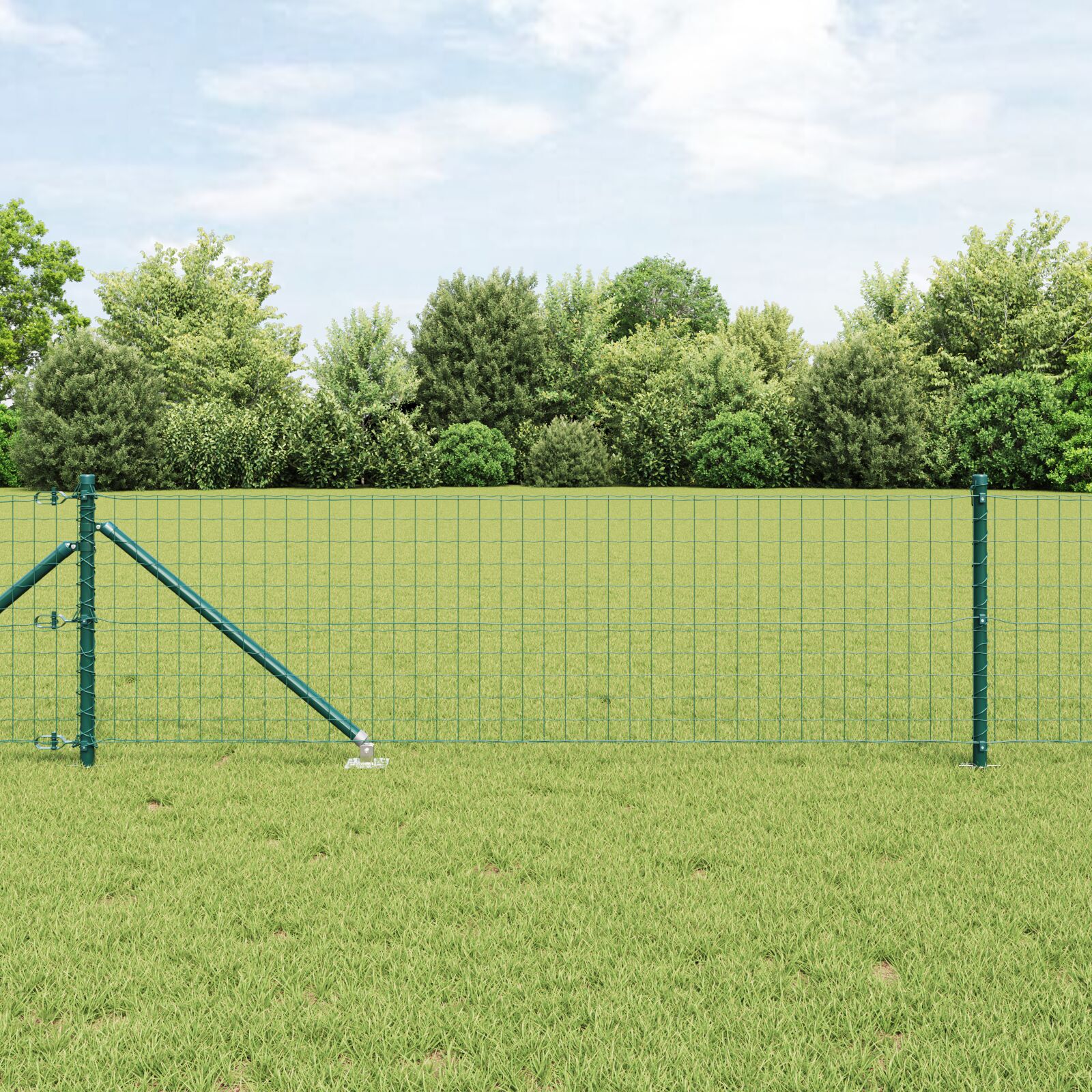 vidaXL Schuttingpalen 13 st Groen Ø32mm 60 cm