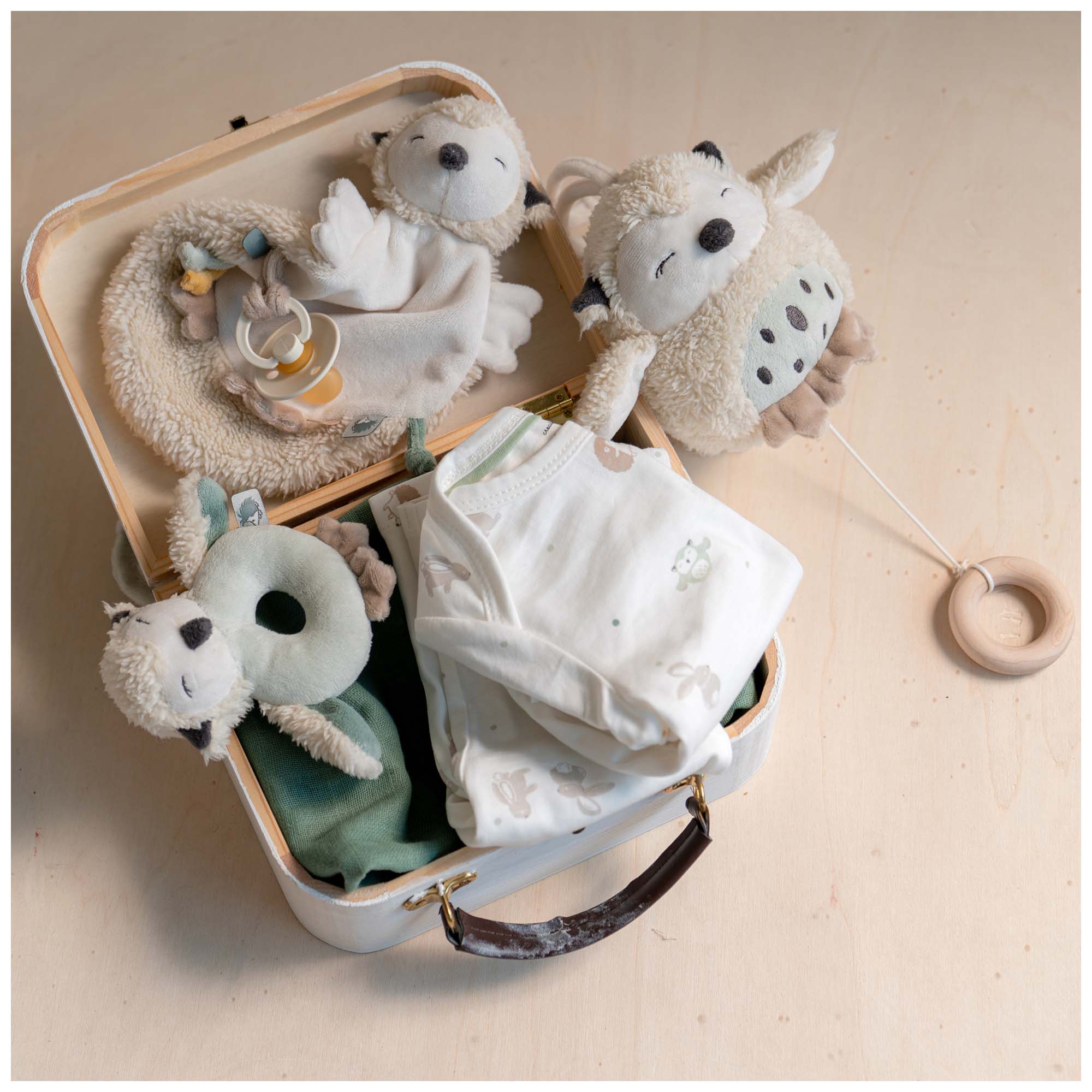 Prénatal knuffeldoekje Kleine Vriendjes wit