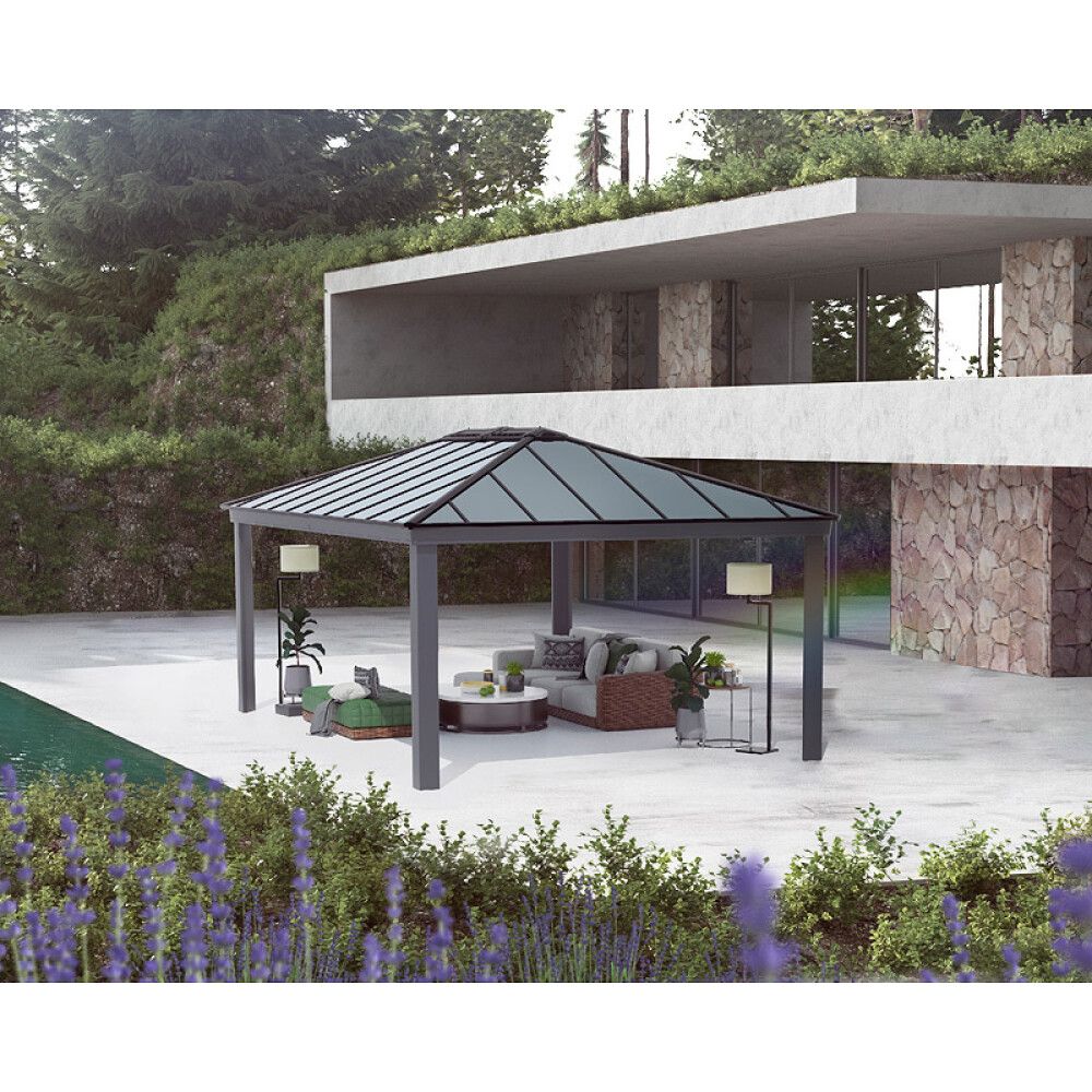 PAVILJONG CANOPIA DALLAS HARDTOP 4,2X6M GRÅ