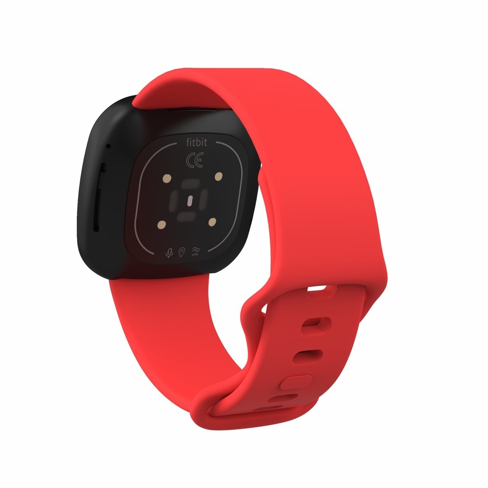 Fitbit Versa 4 / Versa 3 / Sense 2 / Sense Silikon Sport Armband (Gelenkumfang 160-200mm) - Rot