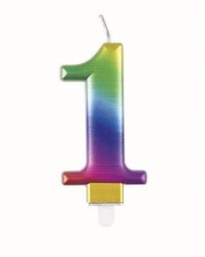 1 Jaar Kaars Regenboog 9,5cm