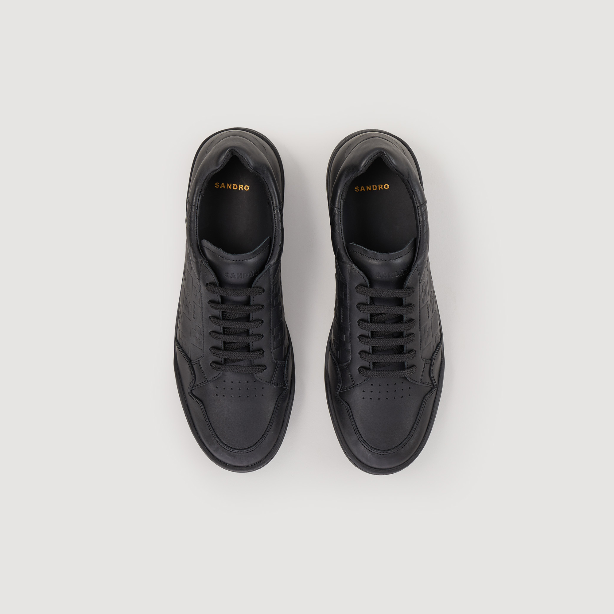 Sneakers en cuir embosse square cross