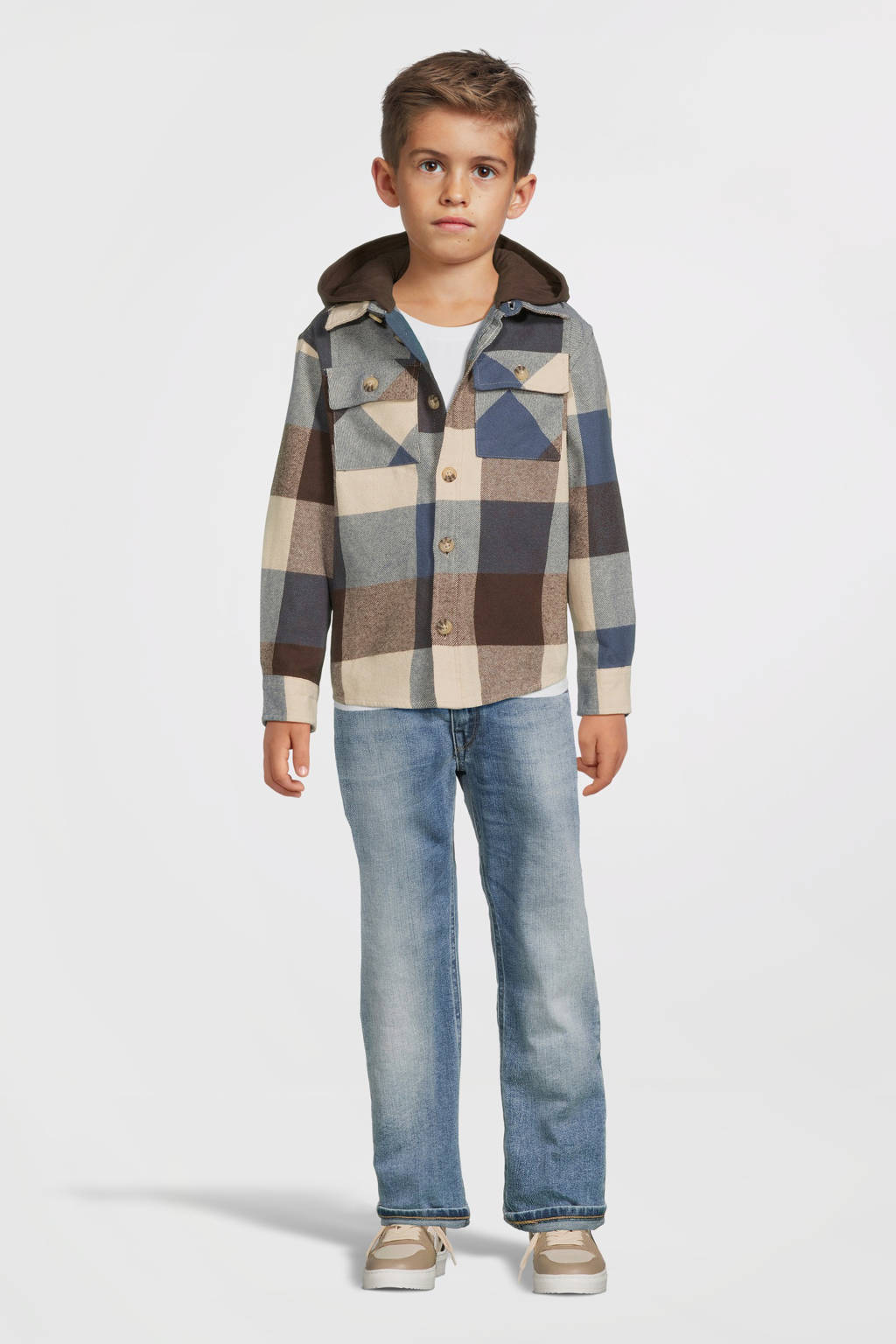 NAME IT overshirt NKMOSOM met capuchon donkerblauw/zwart