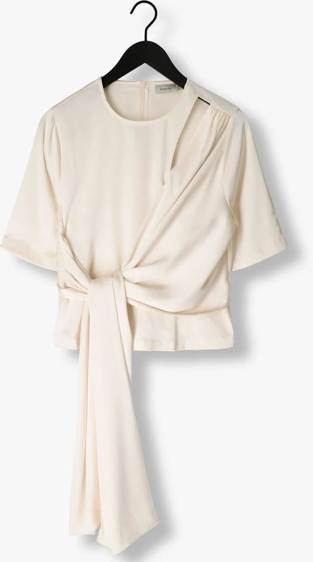 GESTUZ ecru gestuz top harper knot blouse