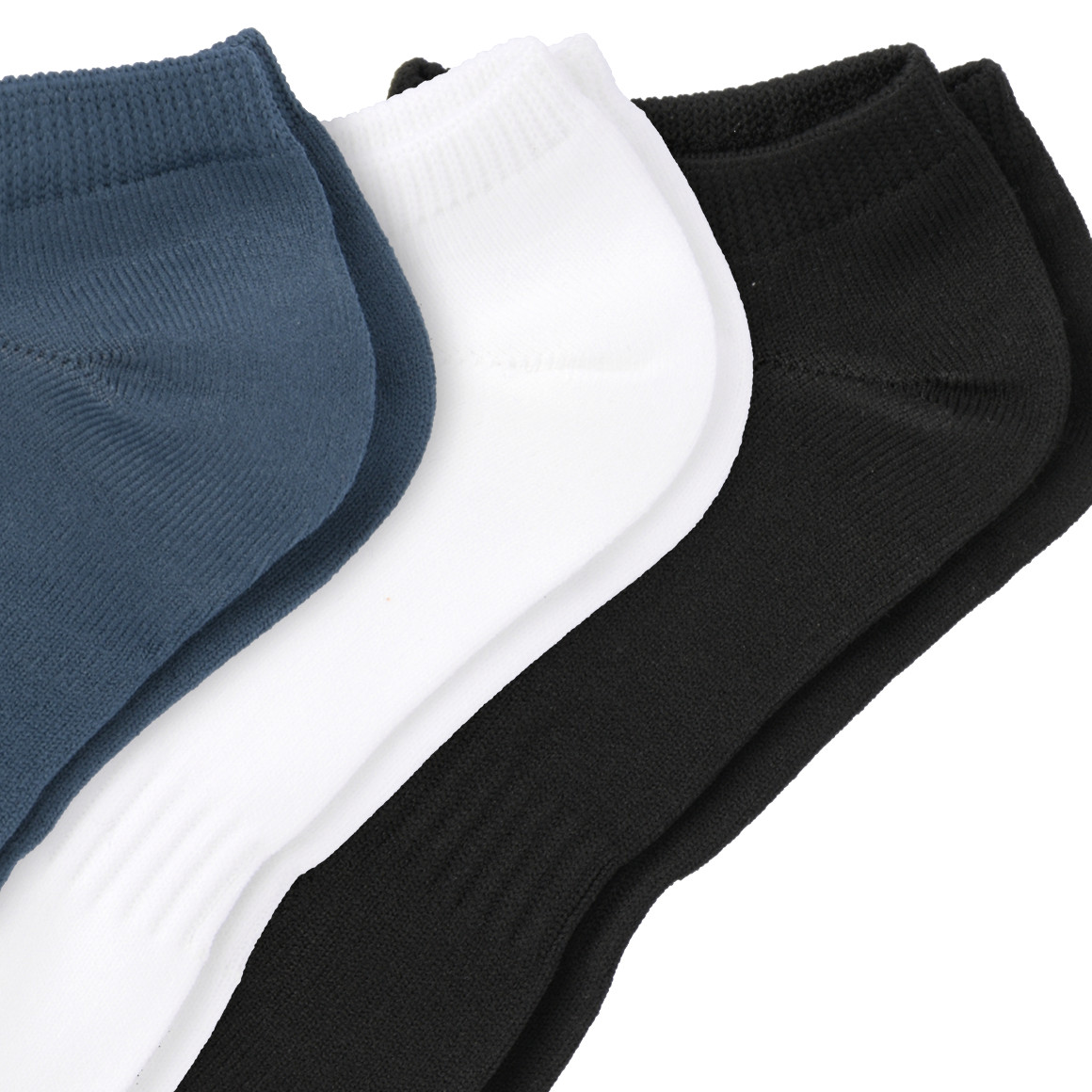 Beatwear 3 Paar Kinder Sneaker-Socken im Set schwarz / weiss / dunkelblau