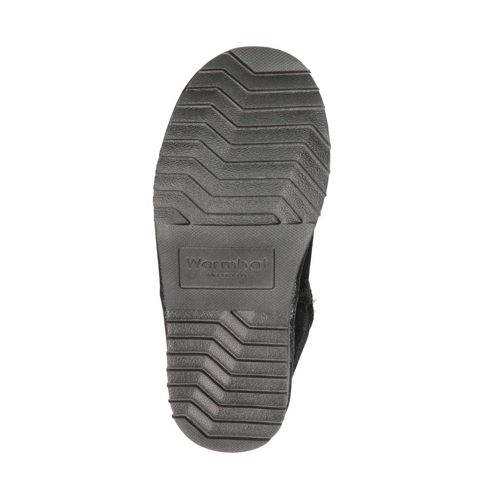 Warmbat Australia gevoerde suède pantoffels zwart