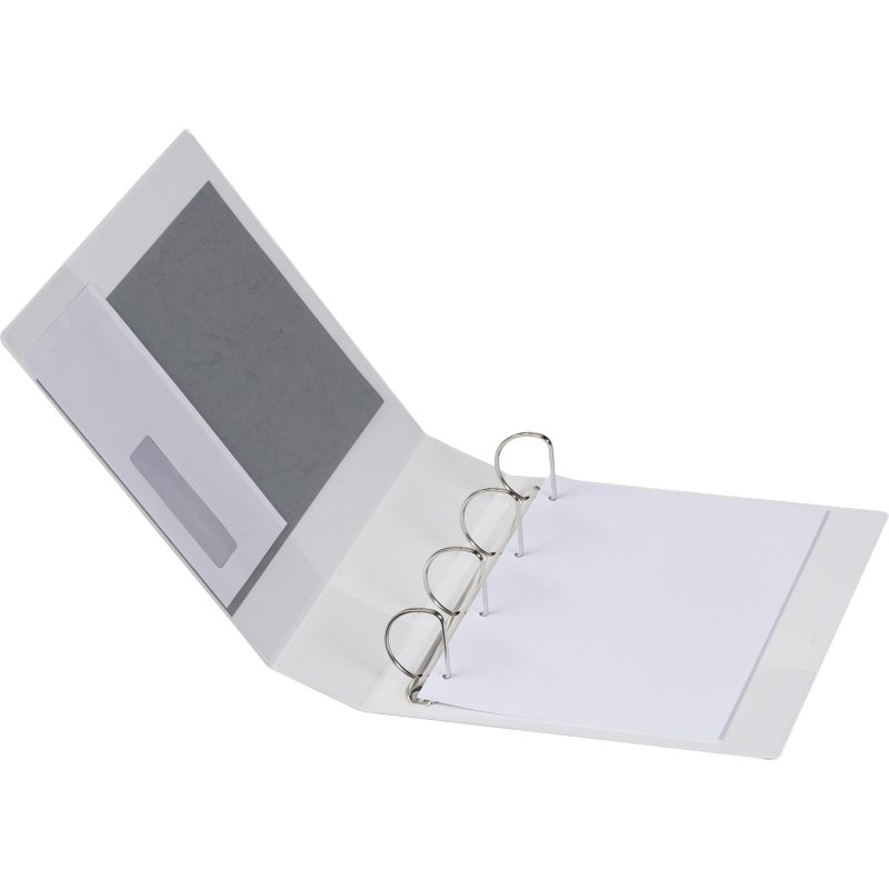 Classeur 4 anneaux cartonné Bruneau personnalisable A4 - Dos 8,5 cm blanc