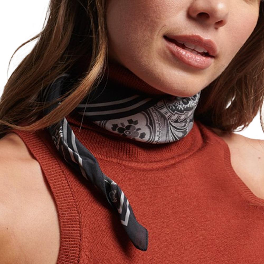 Superdry Foulard Carré Noir/Blanc Femme Superdry Studios