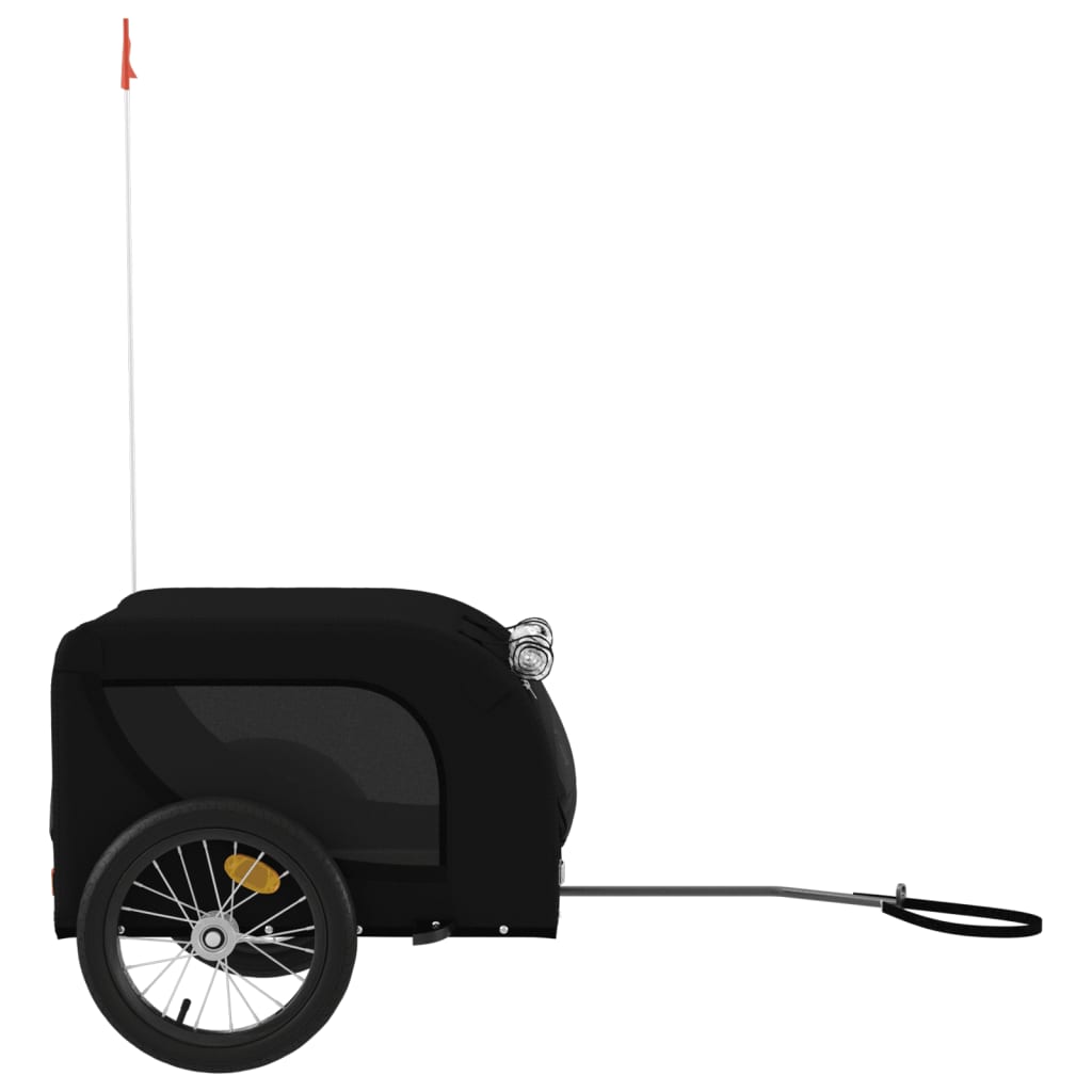 Reboque para cães para bicicletas vidaXL, em ferro e tecido Oxford, preto.