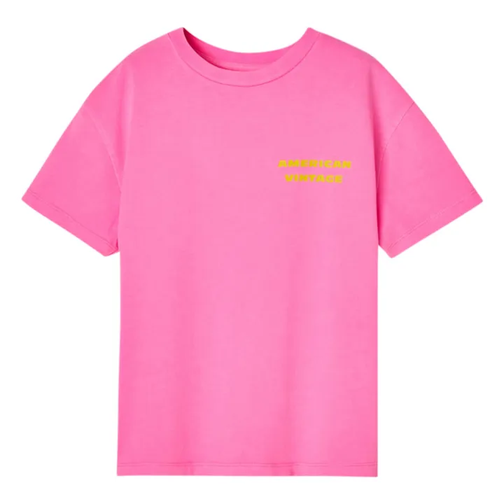 American Vintage T-shirt Fizvalley Manches Courtes | Rose fluo