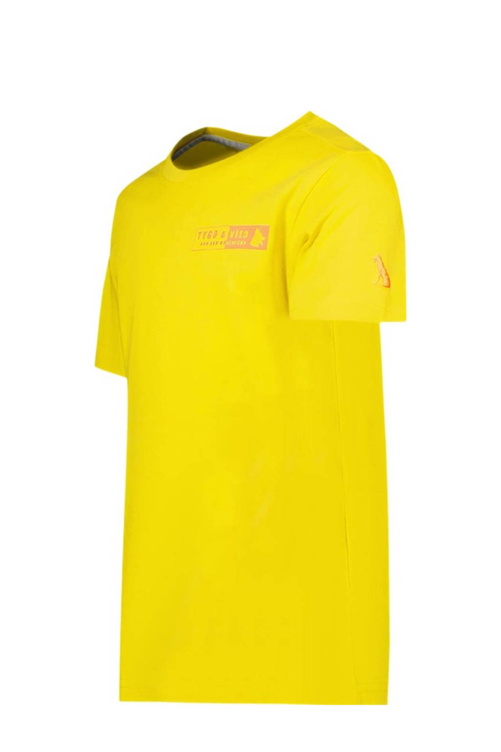 TYGO & vito T-shirt Tijn met printopdruk felgeel