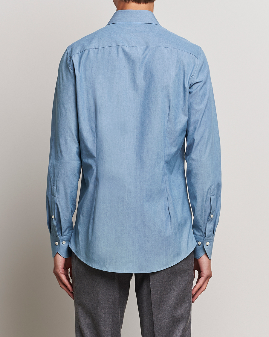 Stenströms 1899 Slim Denim Poplin Shirt Indigo