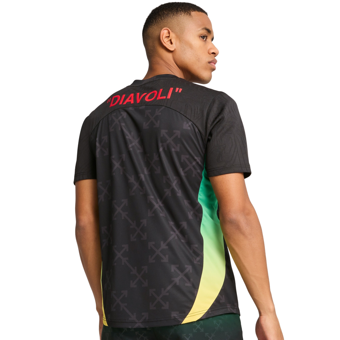 PUMA AC Milan X Off-White Pre-Match Trainingsshirt 2024-2025 Zwart Rood