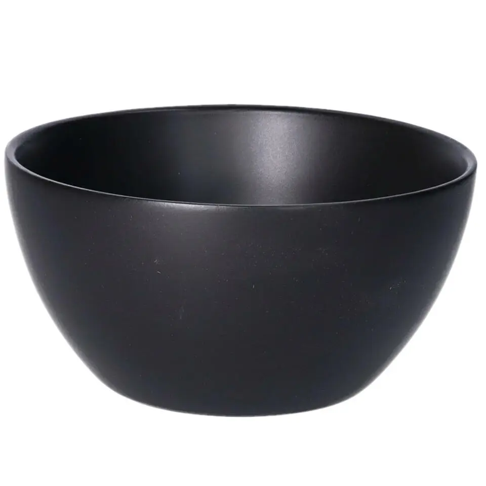 Kom - aardewerk - zwart - stapelbaar - D14 x 7.5 cm - schaaltje