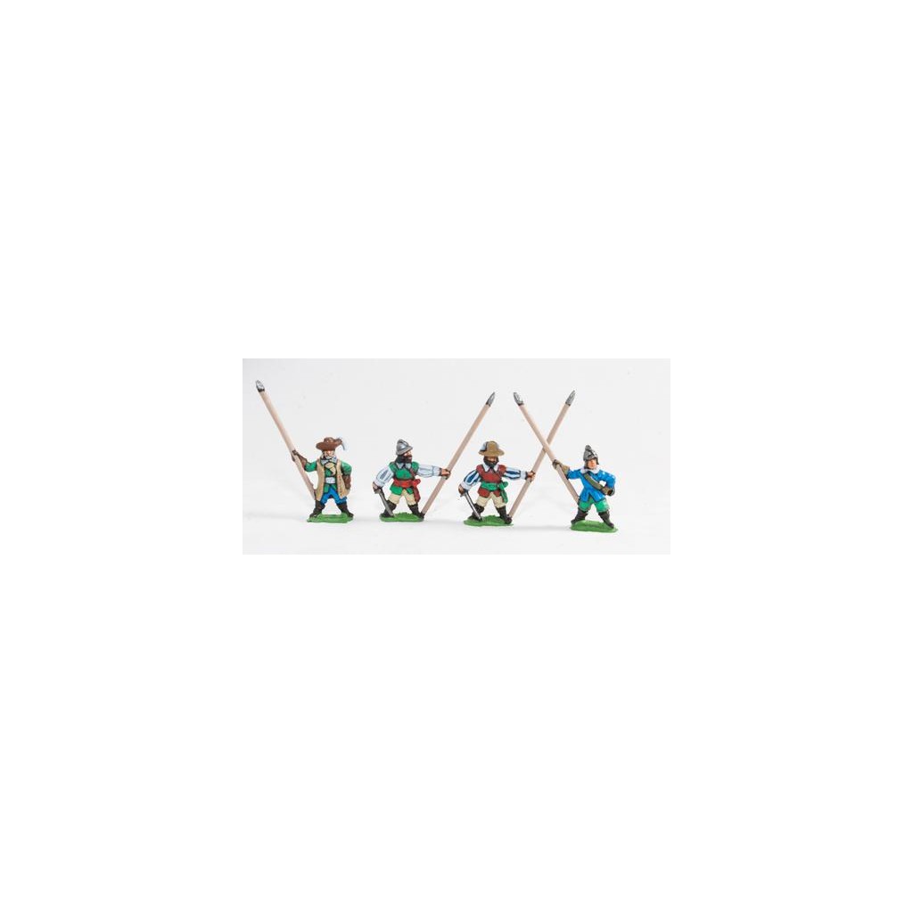 ECW: Command: Standard Bearers with flagpole only (no cast metal flags), in assorted hats and helmets