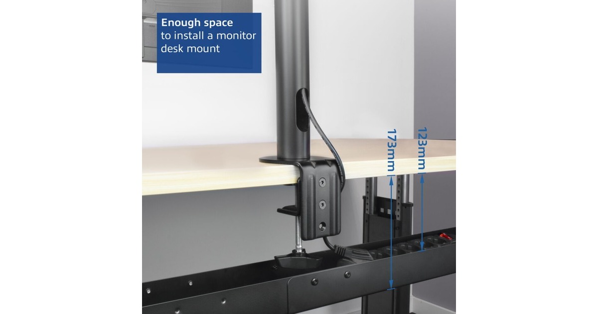 ACT ConnectivityVerstelbare kabelgoot voor onder een bureau, montage via klemsysteem kabelkanaal  (Zwart)