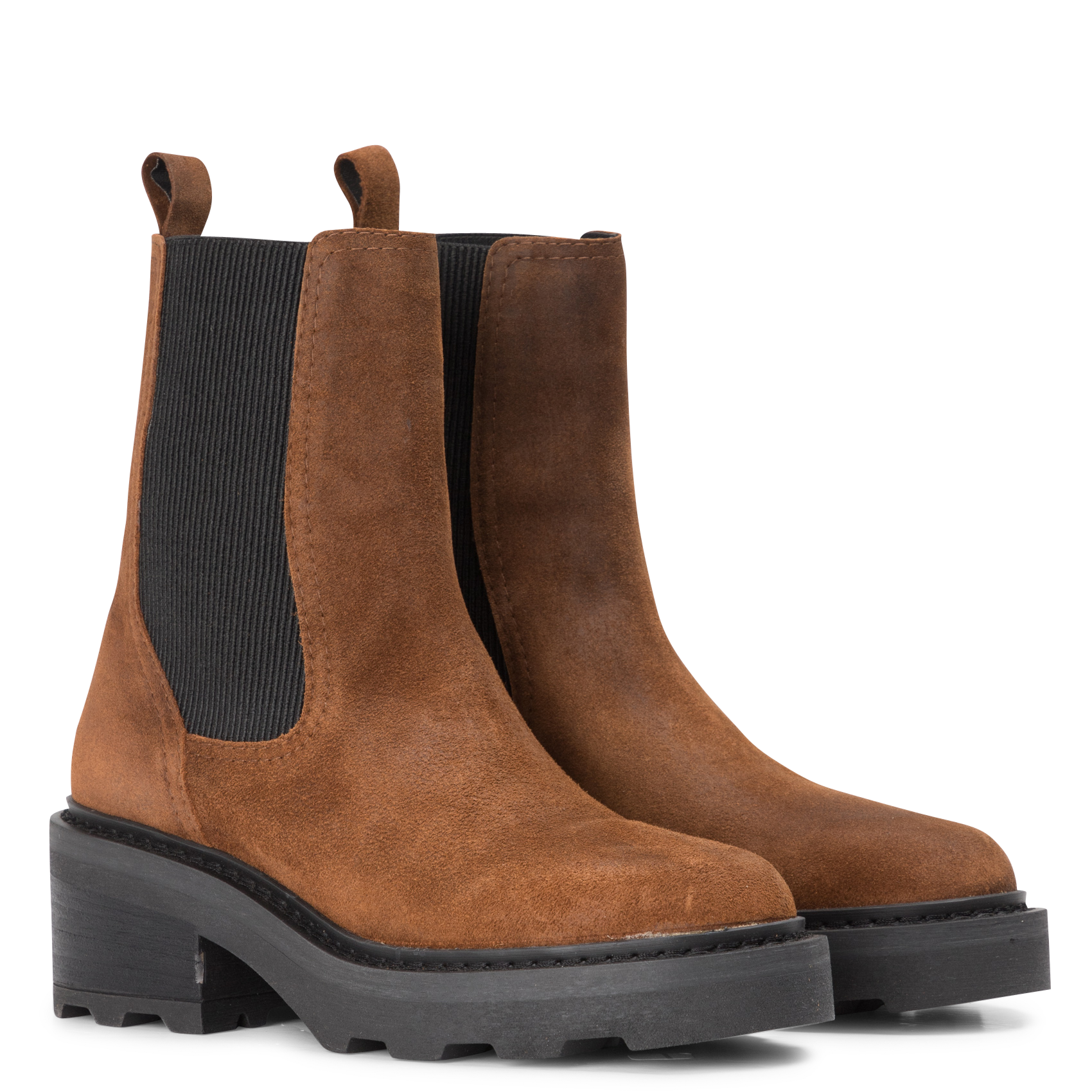 MIKE CHELSEA - Chelsea boots en cuir velours | Marron