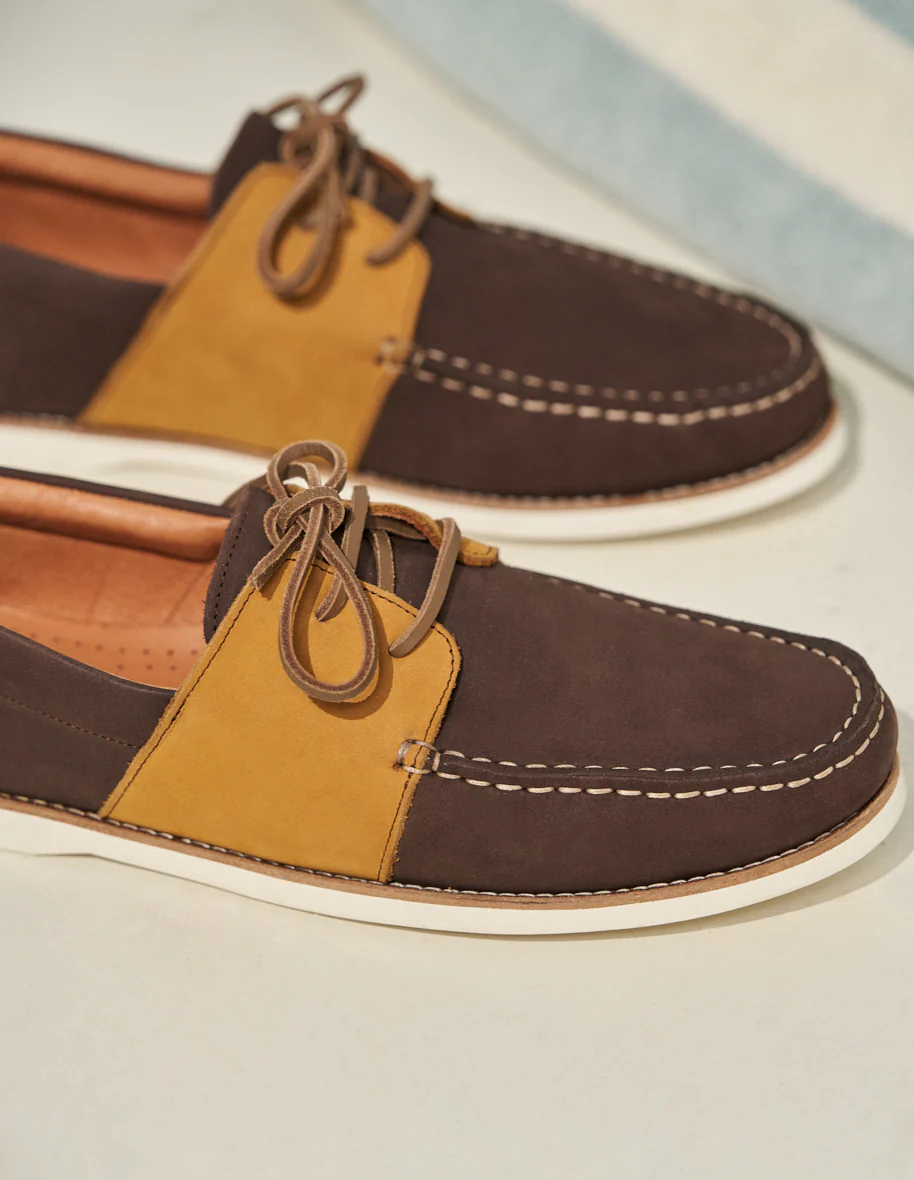 Chaussures Bateau Marin - Nubuck marron et noisette