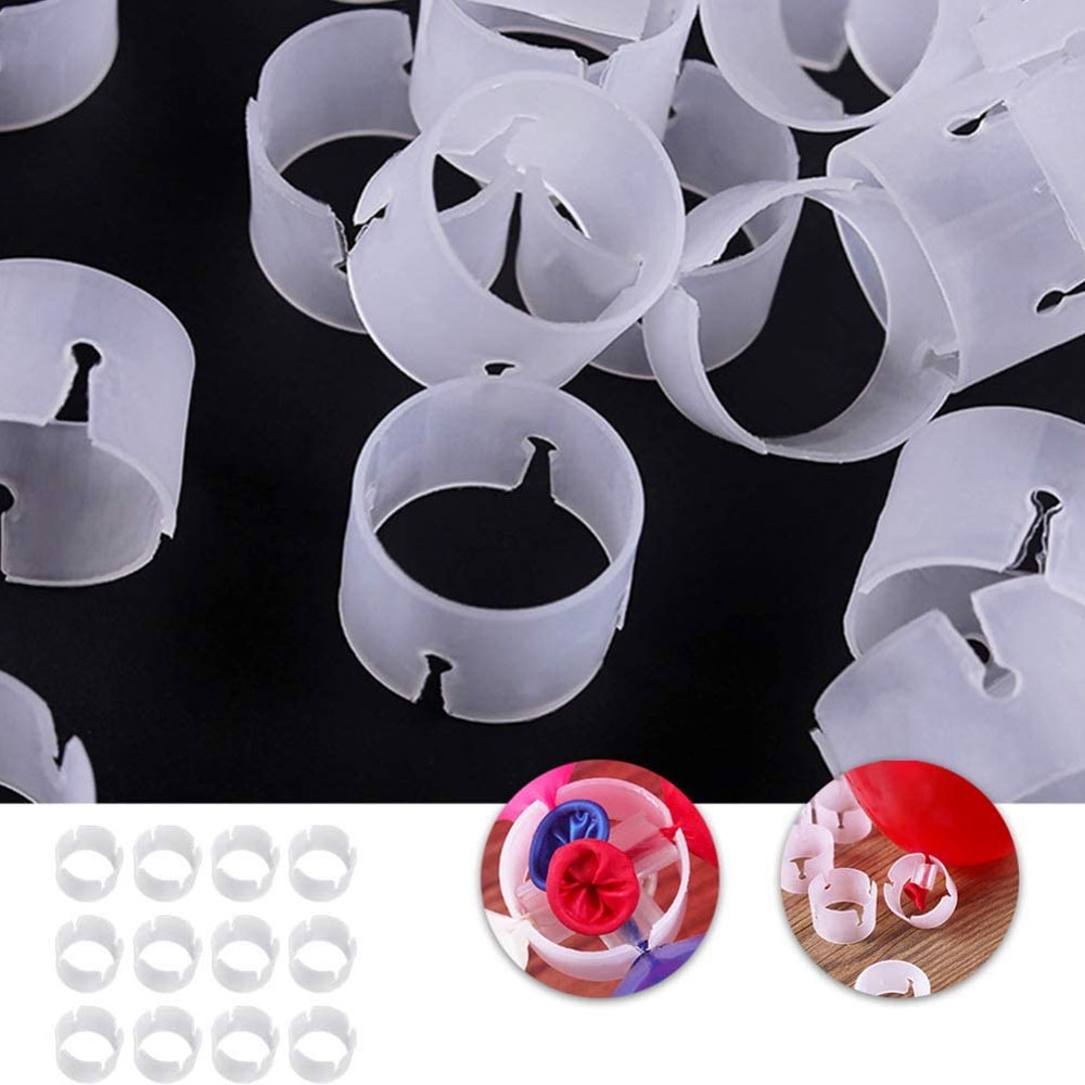 (50er Set) 20x35mm Luftballon Ring Verbindungungs Clip - Transparent