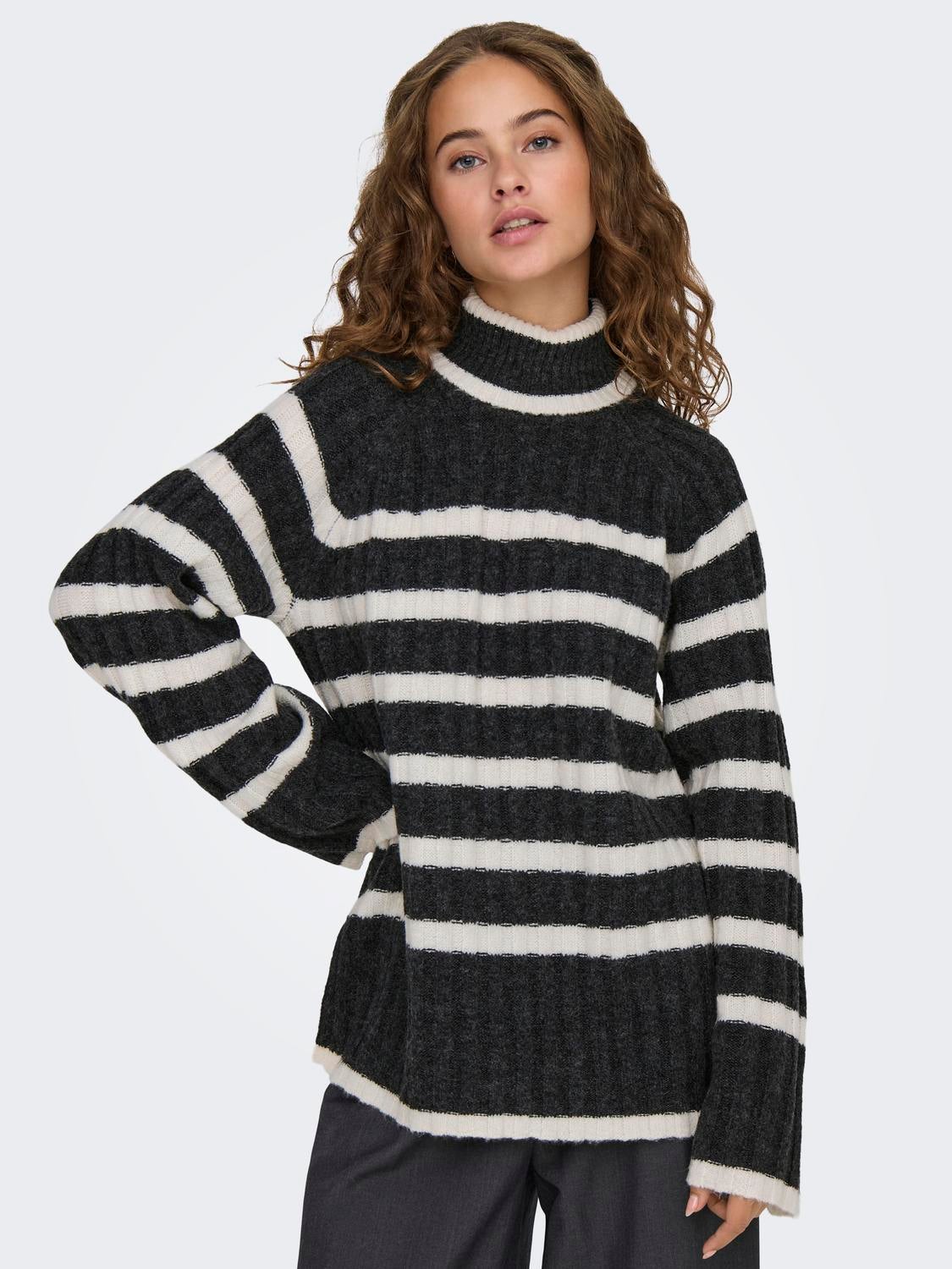 JDYMILEY Strickpullover Dark Grey Melange