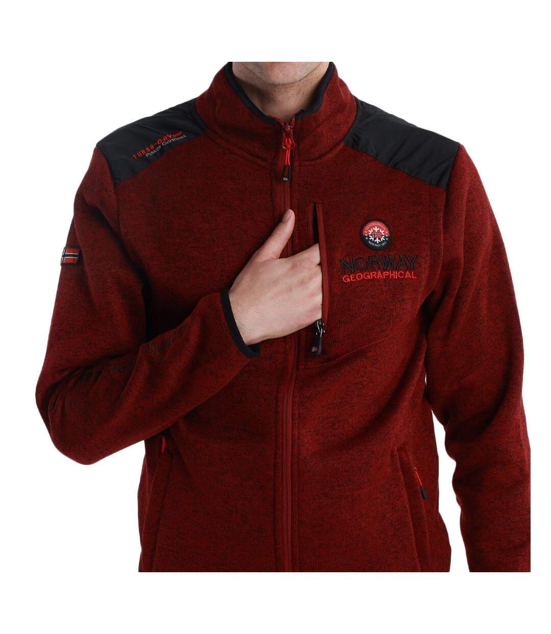 Polaire Rouge/Noir Homme Geographical Norway Tavid Men