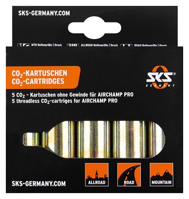 Cartouches CO2 SKS Sans Filetage pour Airchamp 5x16gr