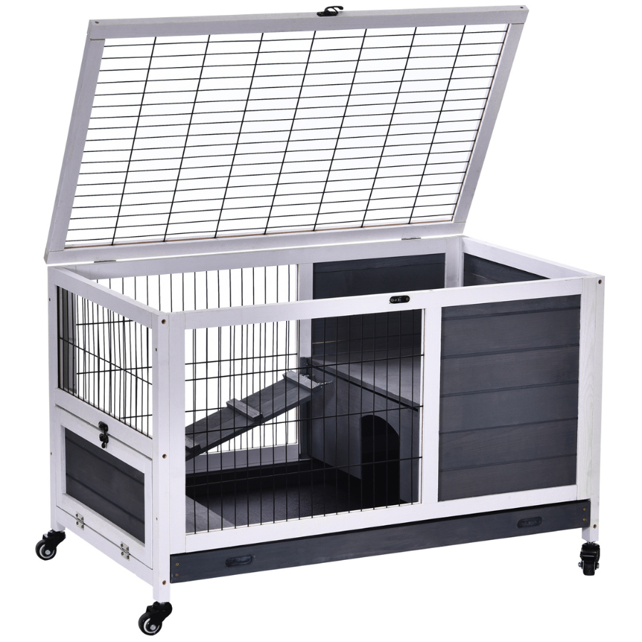 Gaiola portátil Pawhut para animais de estimação com teto articulado