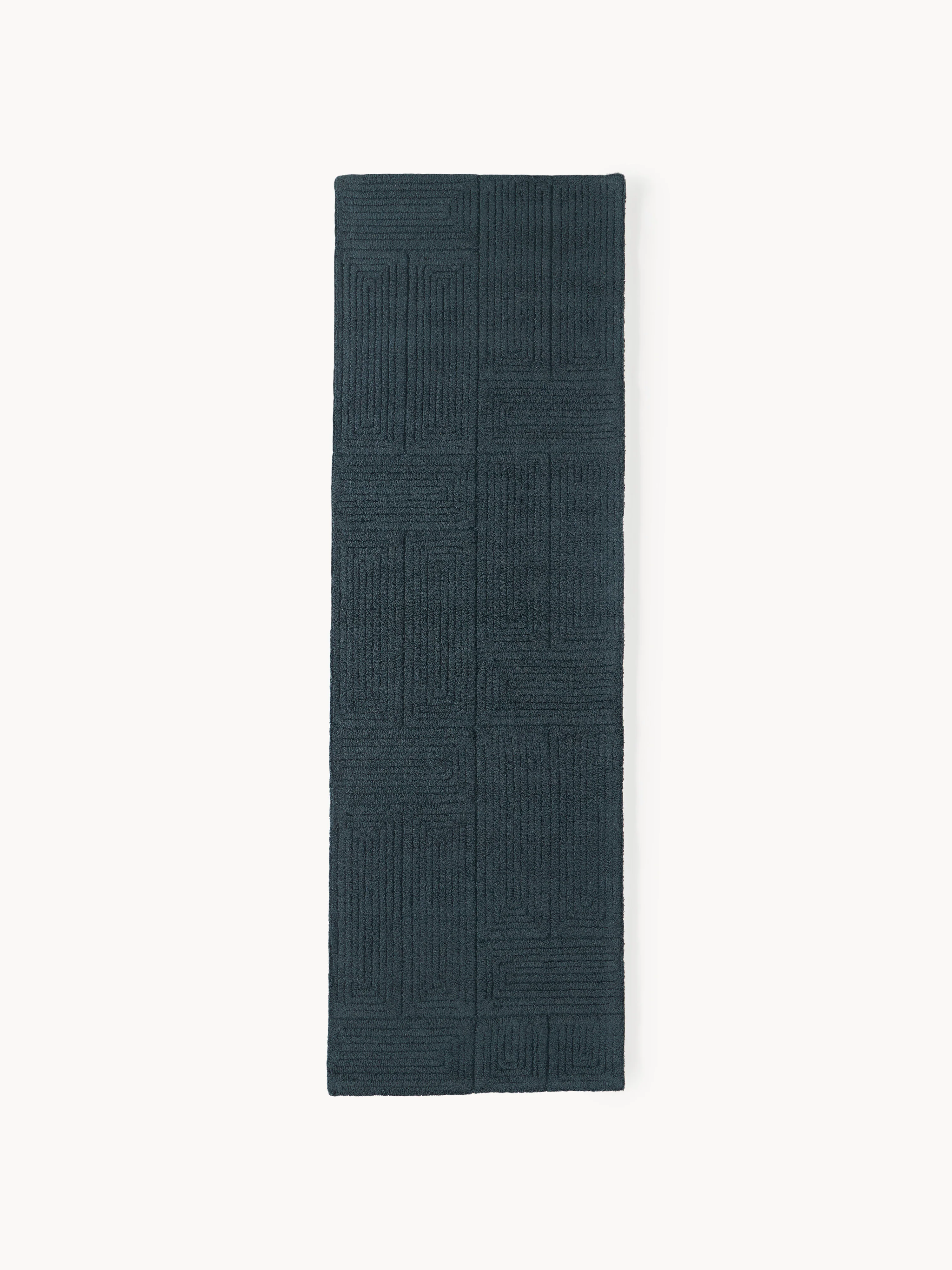 Handgetufte wollen loper Alexia met geometrisch patroon