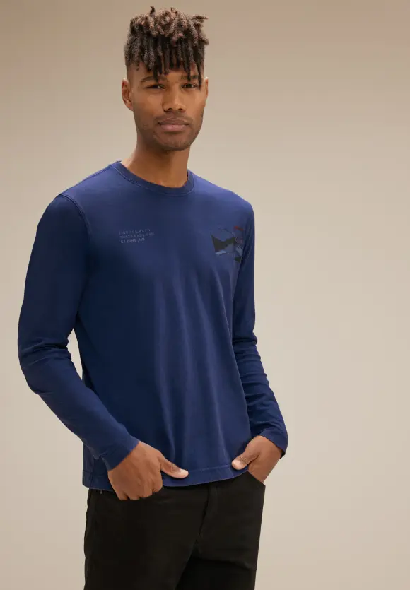 Shirt mit Artwork Print - true blue