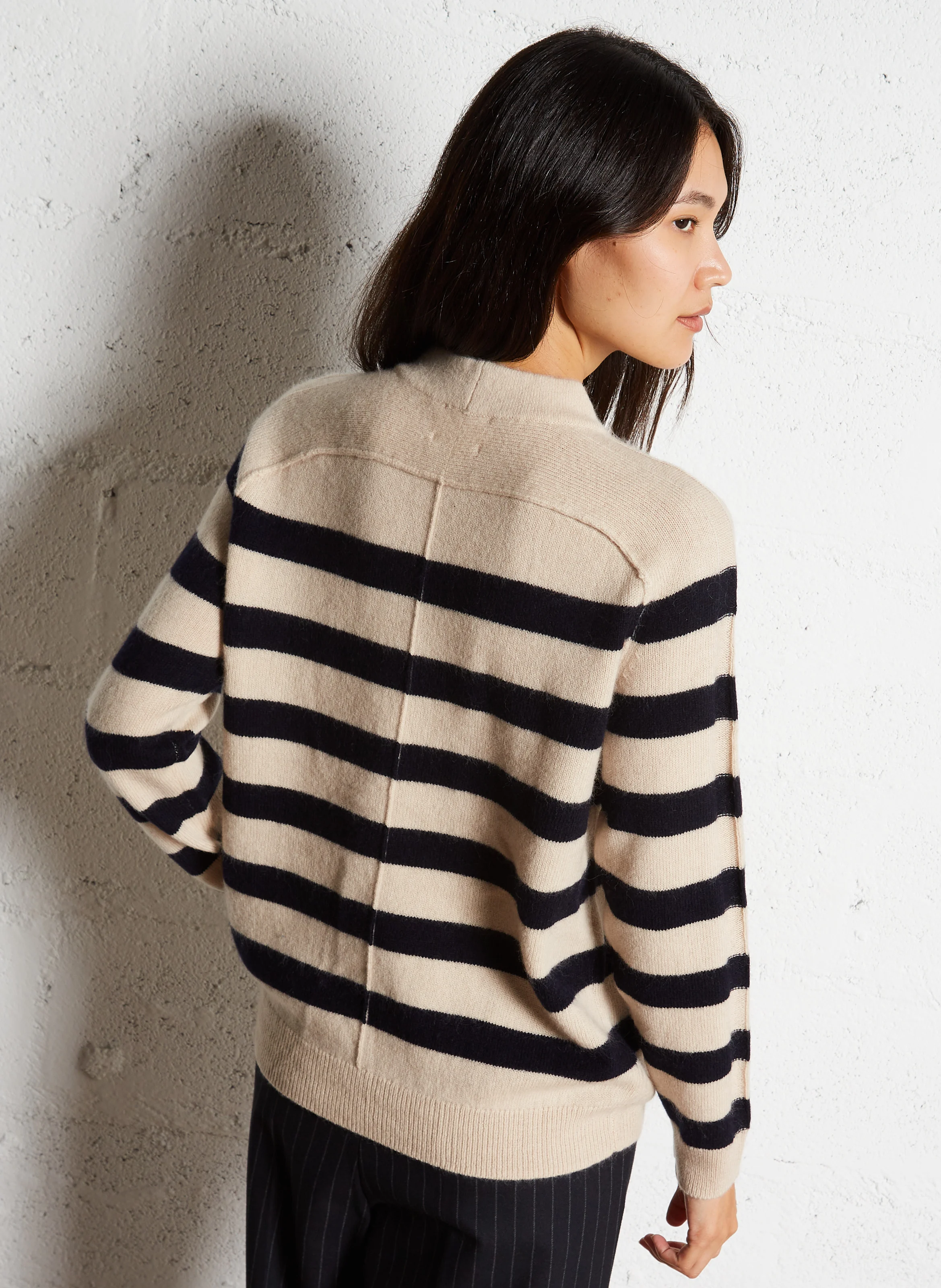 CLINTON - Pull col rond en laine | Blanc