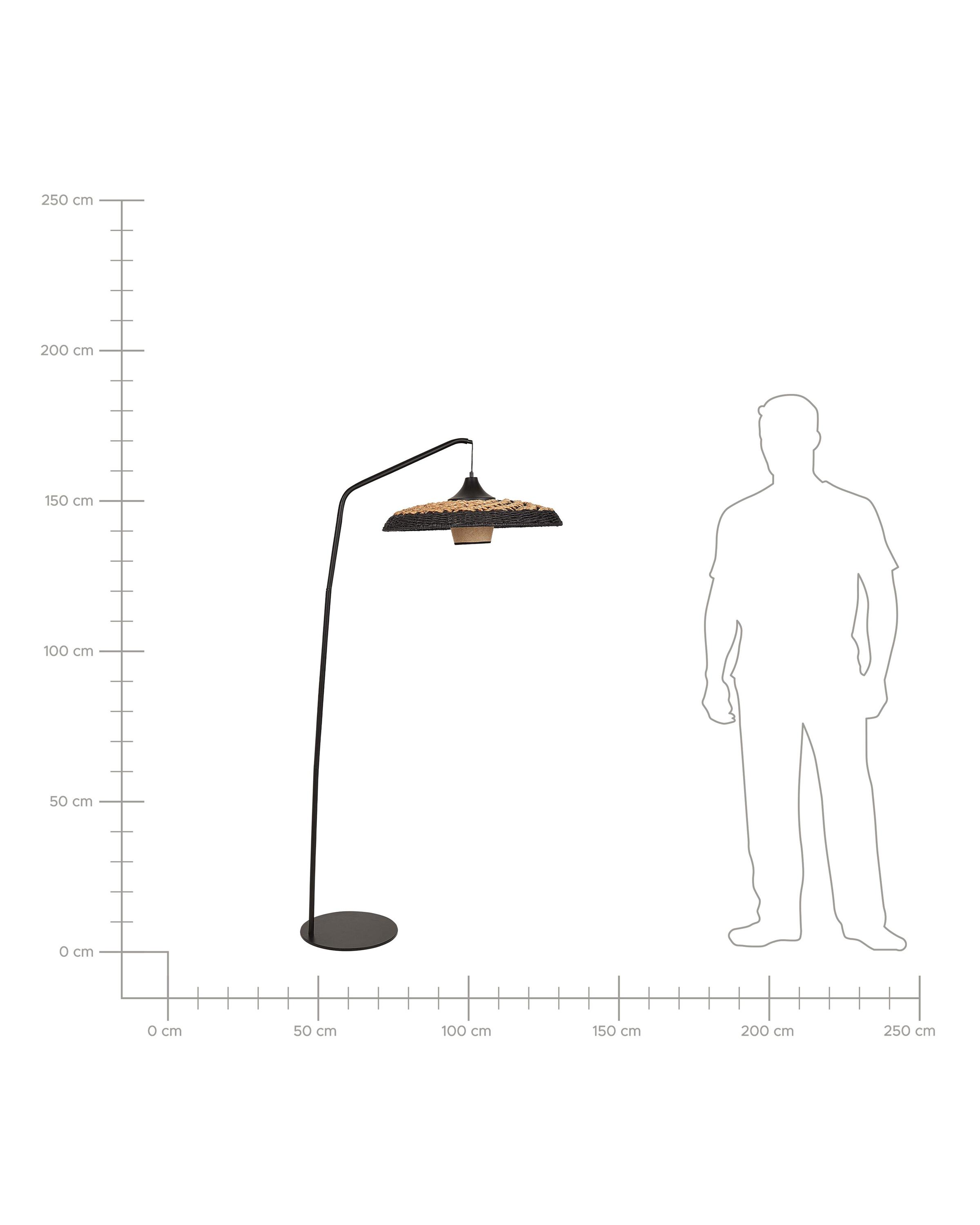 Staande lamp KALOMO Papierkoord Zwart