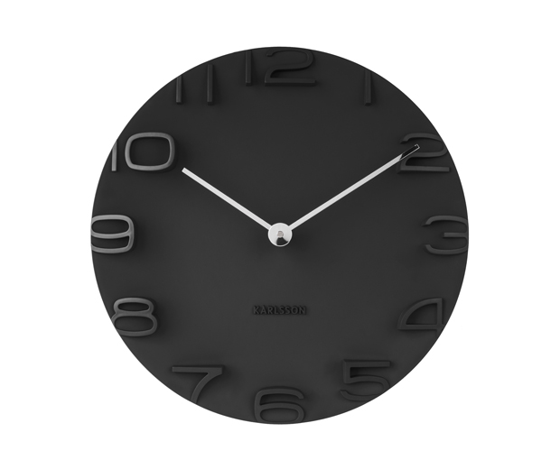 Wall clock On The Edge black w. chrome hands