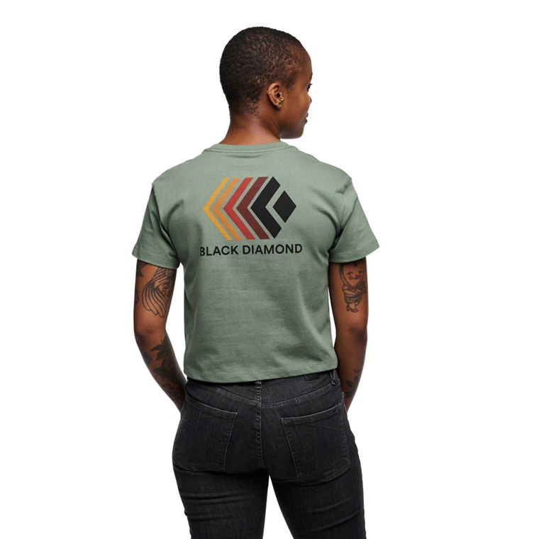 Black Diamond W Faded Crop Ss Tee Laurel Green