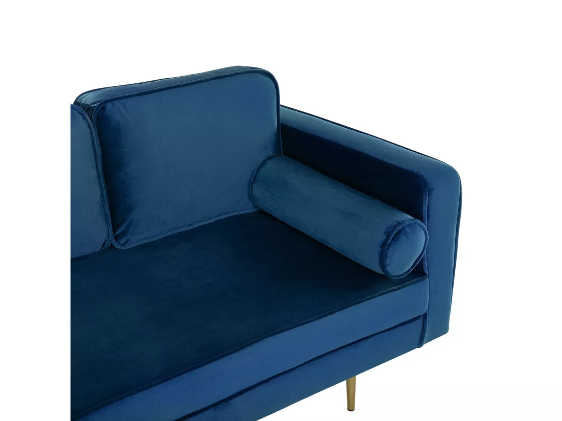 Méridienne en velours bleu marine côté droit MIRAMAS