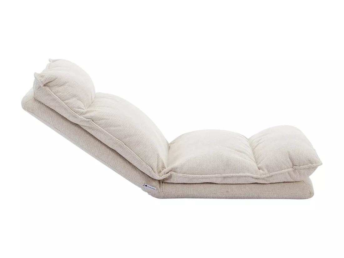 Fauteuil paresseux convertible réglable en tissu chiné beige MURTERA