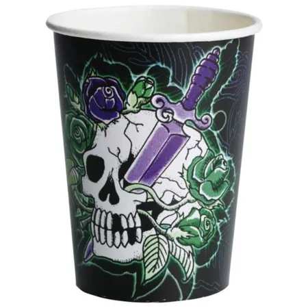 amscan Becher Skull Party 2, 0,2 Liter, 8 Stück