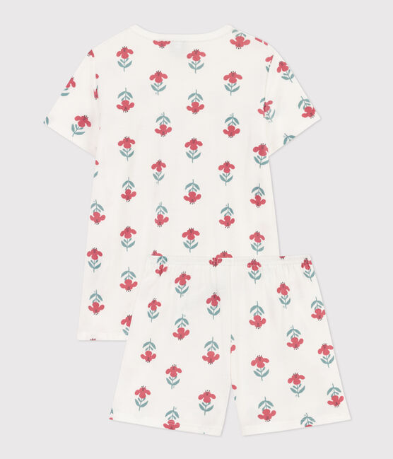 Pyjacourt fleurs avec couronne en coton  petite fille
