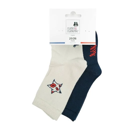 Wild Brooklyn 2 paires de chaussettes   Gris/Marine        23/24   de               Nano & nanette