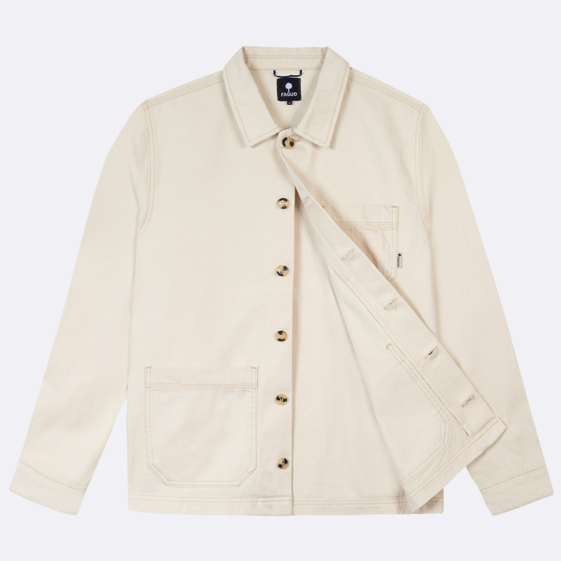 Veste écrue coton et coton recyclé - modèle lorge
