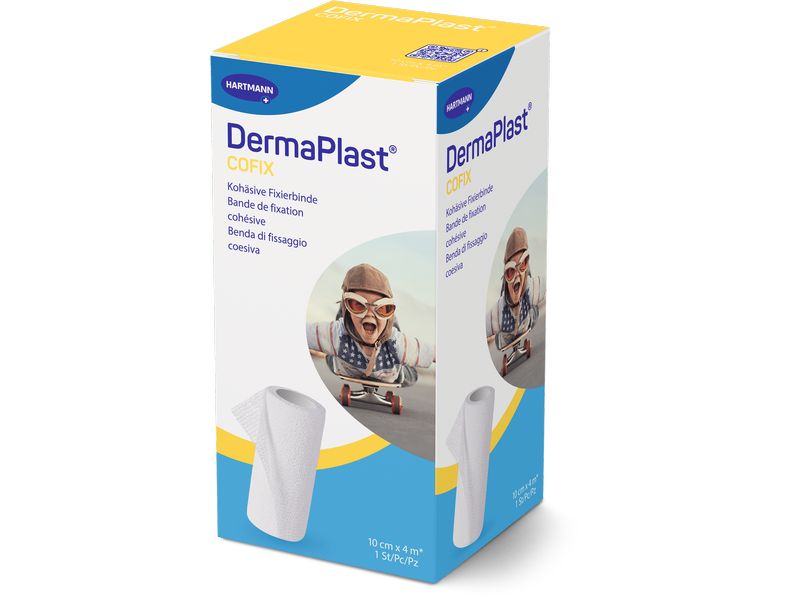 DermaPlast Gazebinde Cofix weiss 10 cm x 4 m Selbsthaftende Gazebinde