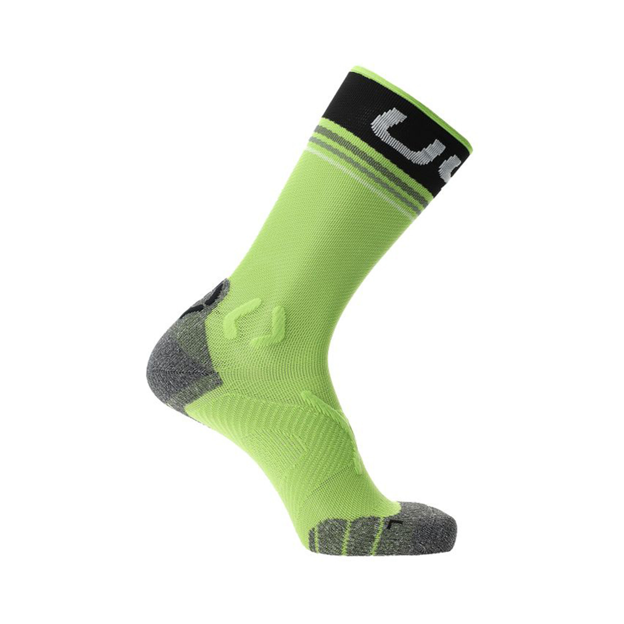 UYN Runner's Mid One Chaussettes De Running Hommes - Vert , Noir