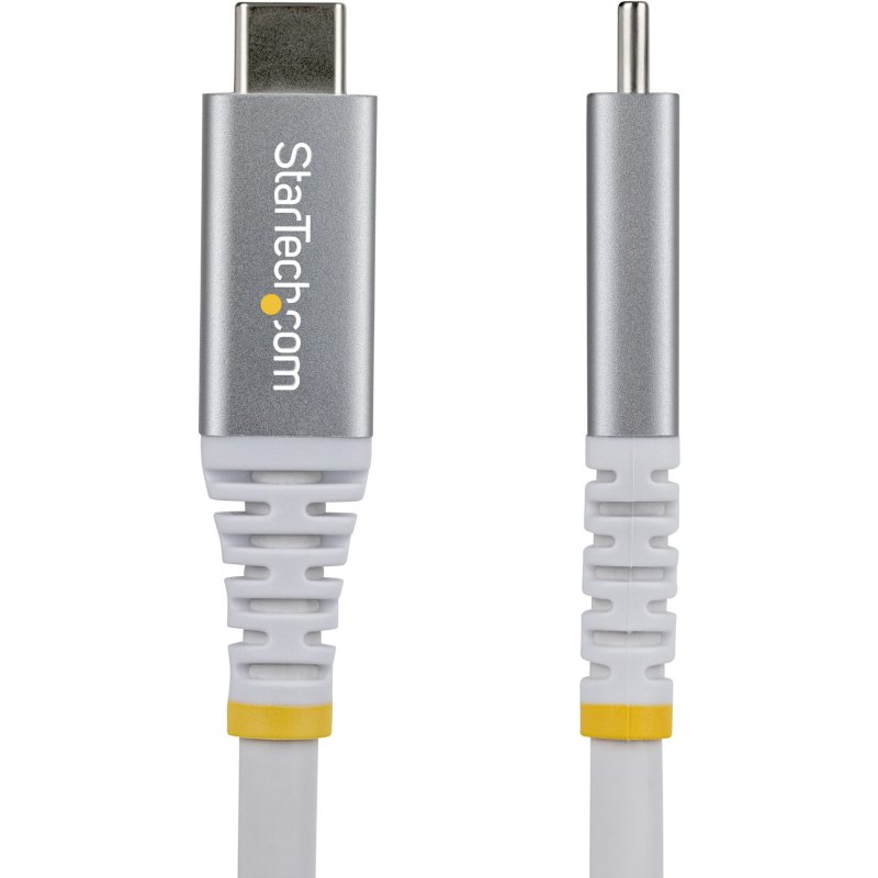 StarTech.com Câble USB4 de 3 m, 20 Gbit/s, Câble USB-C Certifié USB-IF, 60 W PD, 4K 120 Hz DP 1.4, Gaine en TPE, Cordon USB-C Blanc